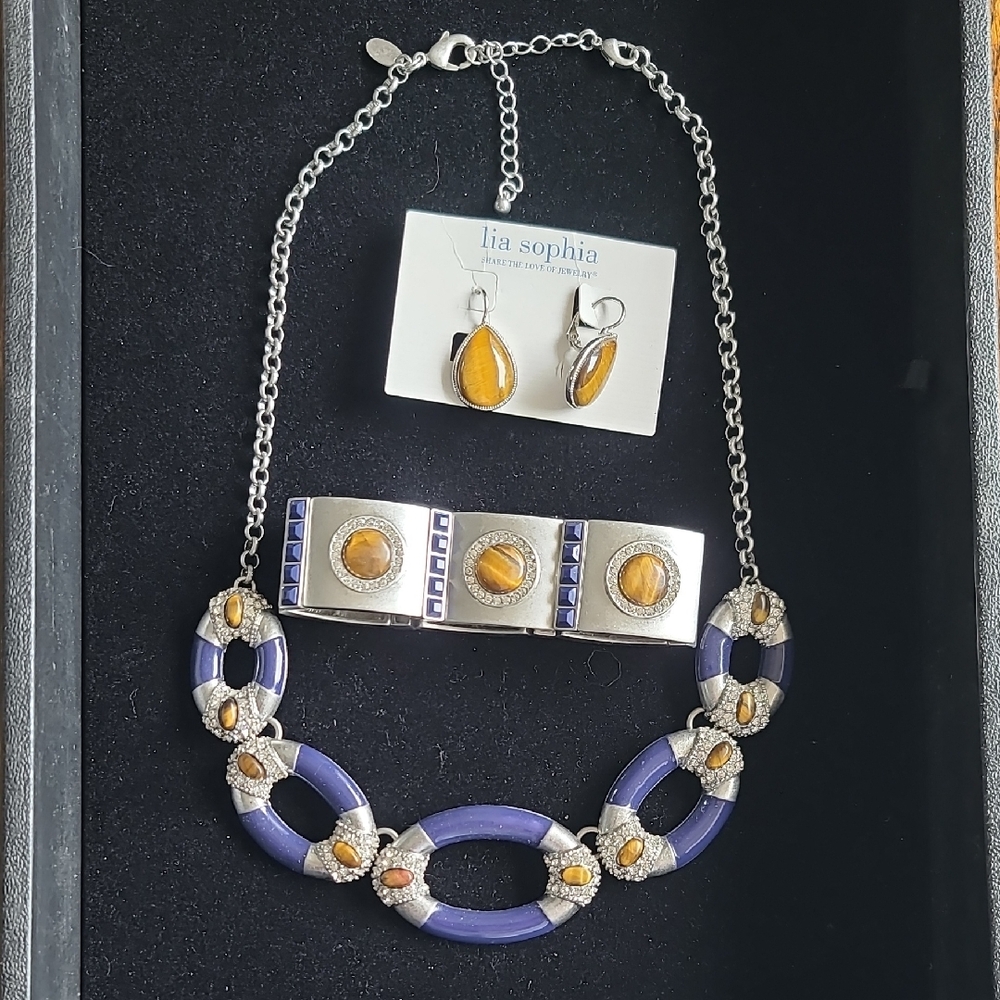 Lia Sophia "Surefire" Necklace "Hazel" Earrings & "Marina" Bracelet